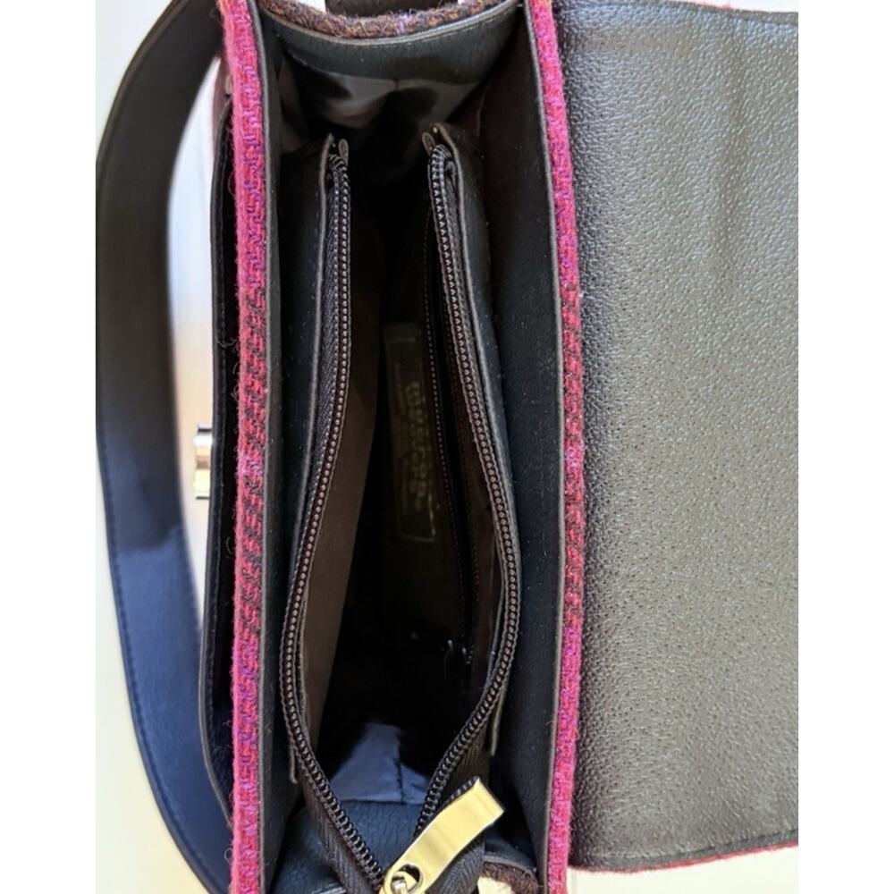 Mucros Weavers Irish Wool Tweed Pink Plaid Handbag Heritage Preppy Academia - Picture 8 of 15